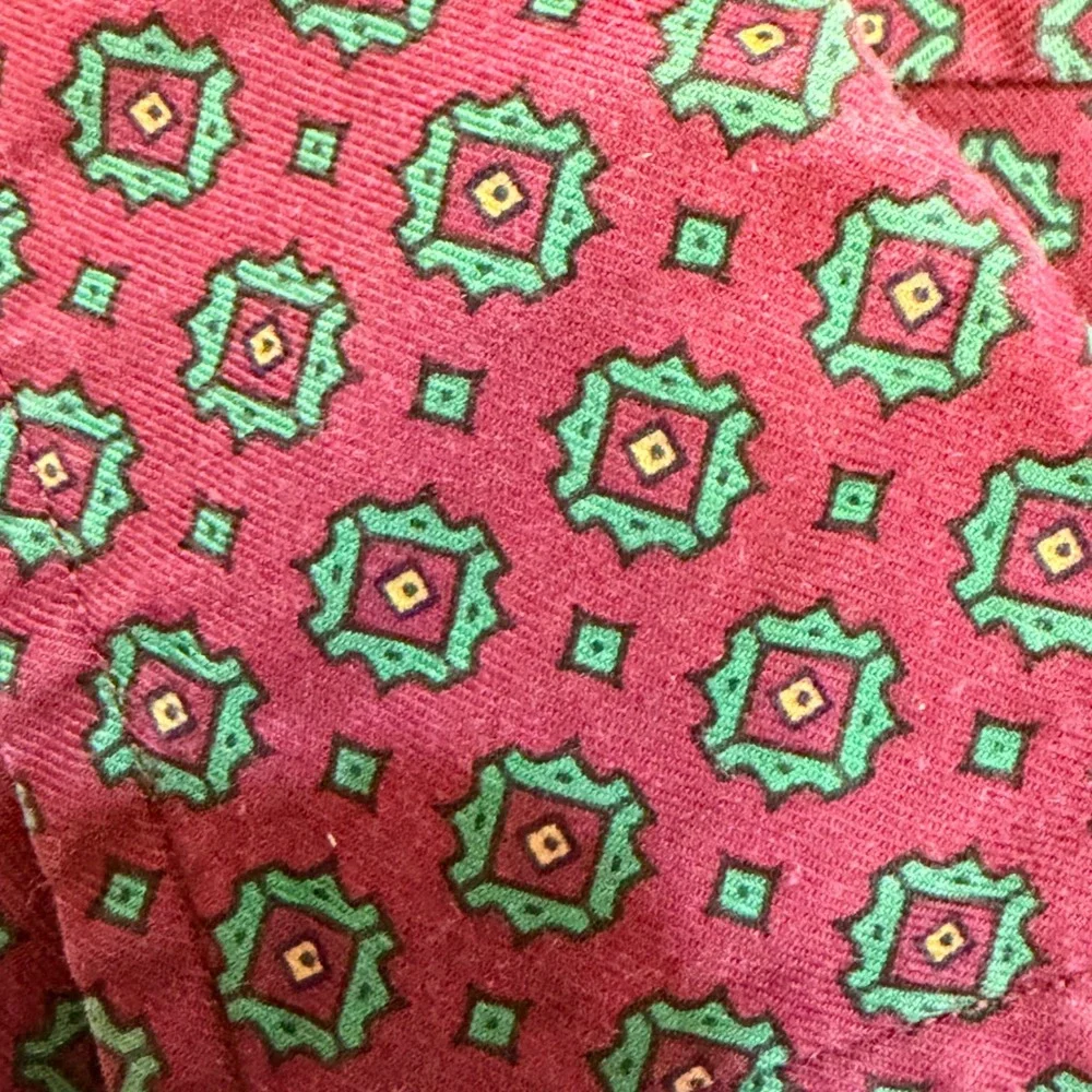 Polo Ralph Lauren Button Down Mens M Burgundy‎ Geometric Medallion Cotton Shirt
